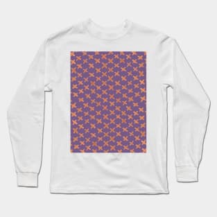 X stitches pattern - orange and purple Long Sleeve T-Shirt